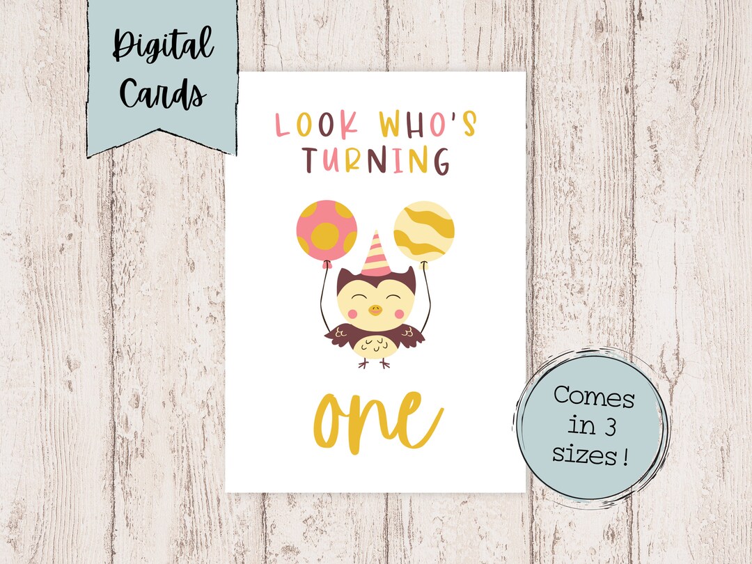 1st Birthday Card Printable First Birthday Card Printable Who's One ...