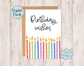 Printable Birthday Card | Digital Happy Birthday Card | Digital Birthday Cards | Printable Happy Birthday Cards | Greeting Card for Birthday
