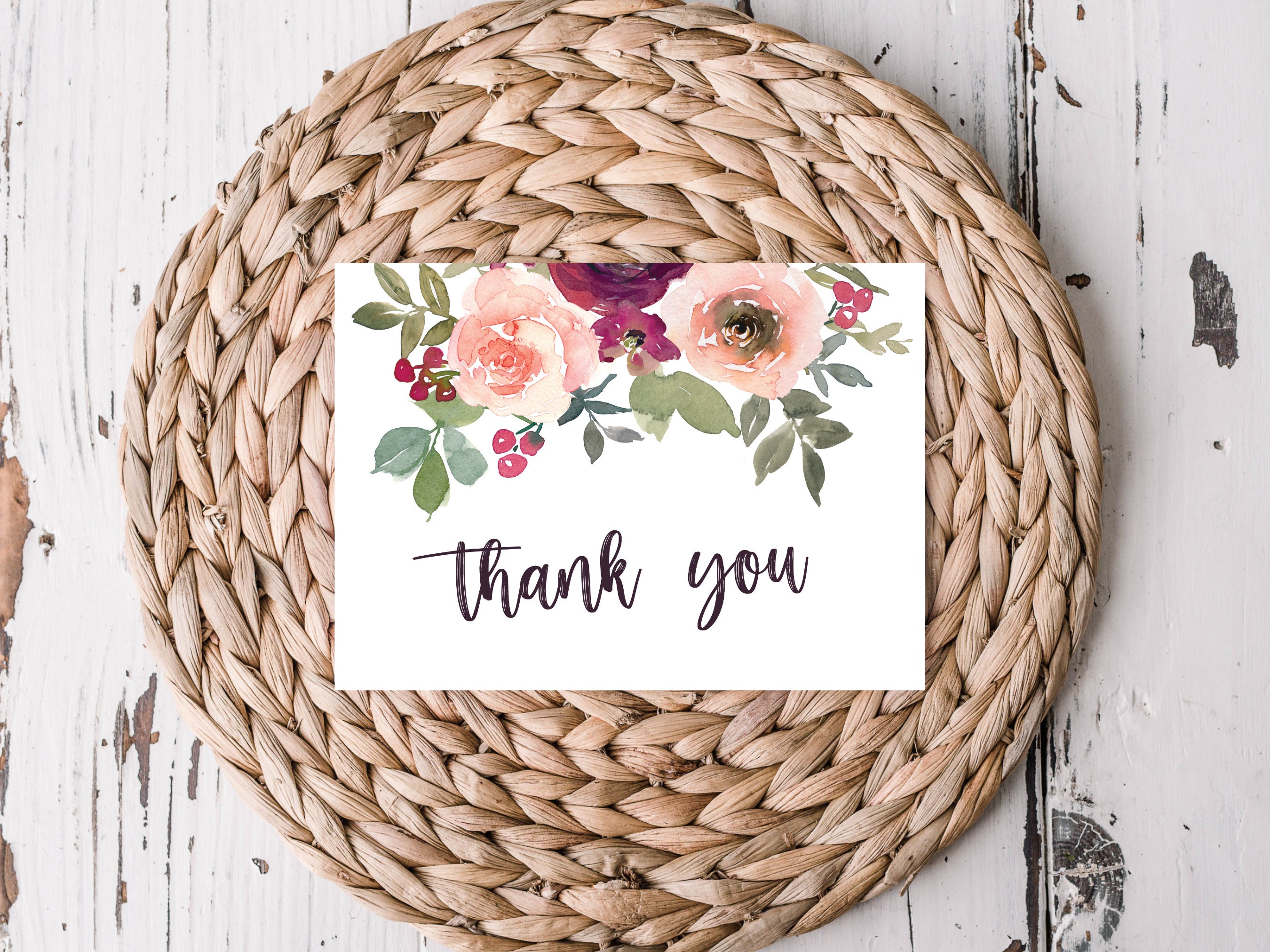 Digital Thank You Cards Printable Thank You Cards Thank Etsy
