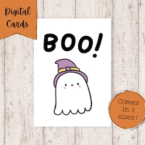 Digitale Halloween Karte | Halloween Grußkarten zum Ausdrucken | Druckbare Karte für Halloween | Geist-Halloween-Karte | Halloween druckbare Karte