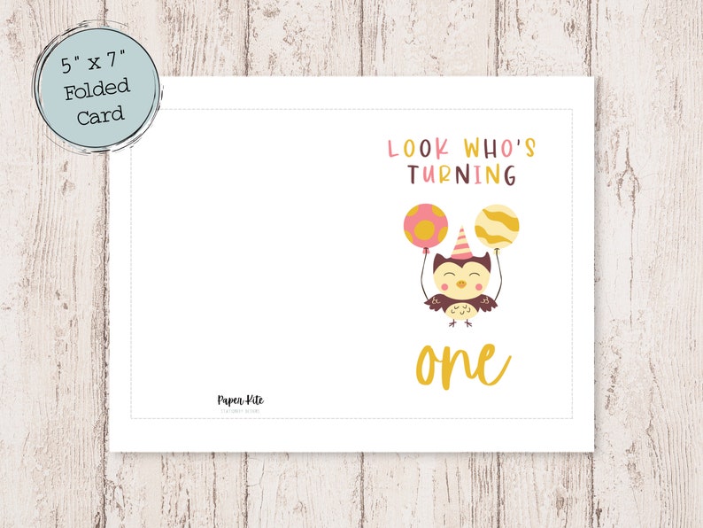 1st Birthday Card Printable First Birthday Card Printable Who's One ...