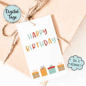 Birthday Tags Digital | Printable Birthday Tags | Birthday Digital Download Gift Tags | Party Gift Tags | Digital Birthday Gift Labels