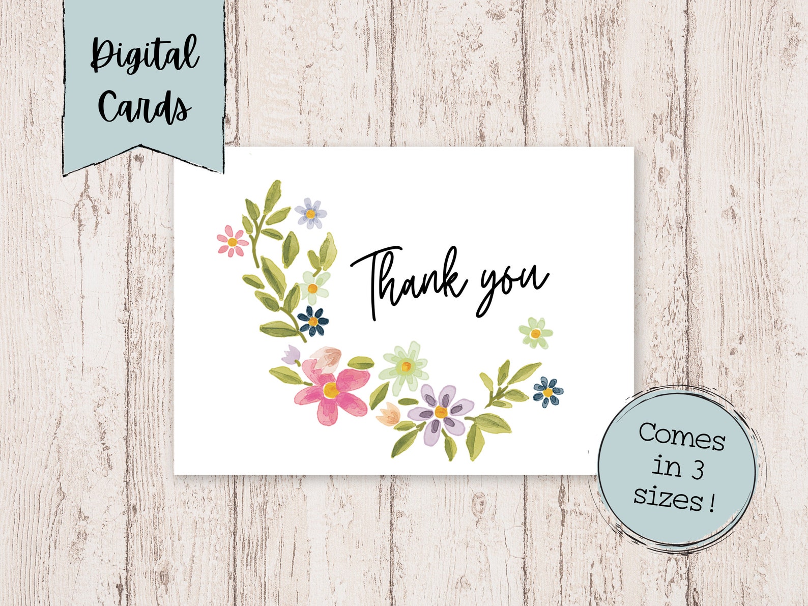 Thank You Digital Printable Card | Digital Thank You Card | Thank You ...