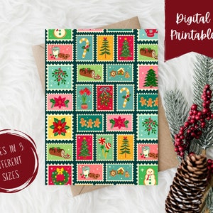 Natal de Digitas Cartão Comemorativo | Cartões de Natal em branco | Cartões de Natal em branco | Cartão de Natal para impressão | Cartão de Natal