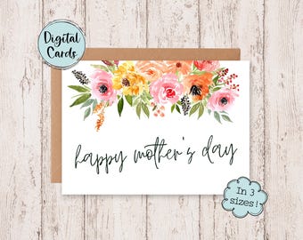 Mother's Day Printable Card | Mother's Day Digital Card | Floral Mother's Day Card | Printable Mother's Day Card | Card for Mother's Day