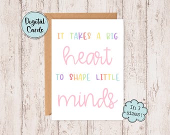 Teacher Appreciation Digital Printable Card | Teacher Appreciation Printable Card | Teacher Digital Download Card | Thank You Digital Cards