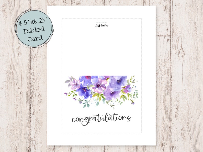 Floral Congratulations Printable Cards Wedding - Etsy