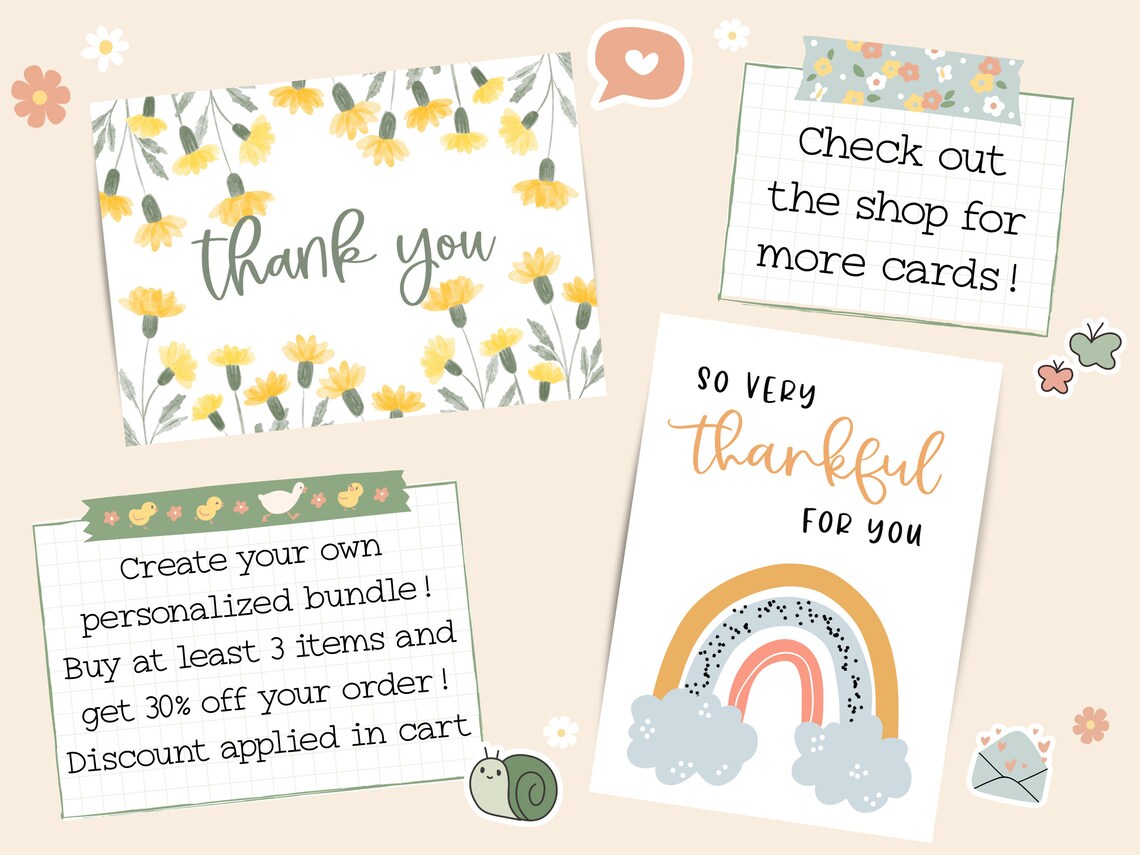 Thank You Digital Printable Card Digital Thank You Card Thank You ...
