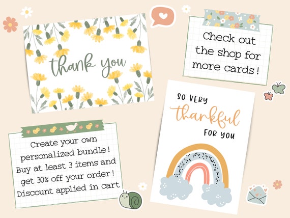 Thankyou！ Thank You Digital Printable Card | Digital Thank You Card | Thank