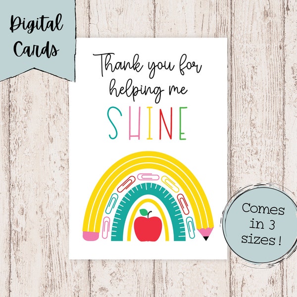 Teacher Appreciation Printable Card | Teacher Appreciation Digital Card | Teacher Thank You Digital Download Card |Teacher Appreciation Card