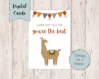 You're The Best Digital Card | Llama Printable Card | Llama Digital Card | Pick Me Up Card | Digital Greeting Card | Llama Greeting Cards