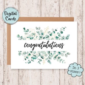 imprimable Félicitations | Carte de mariage imprimable | de félicitations numérique | Carte numérique de félicitations | Carte de félicitations imprimable