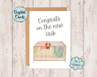 Afdrukbare babykaart | Afdrukbare babyshowerkaart | New babykaart afdrukbaar | Digitale babyshowerkaart | Wenskaart babyshower