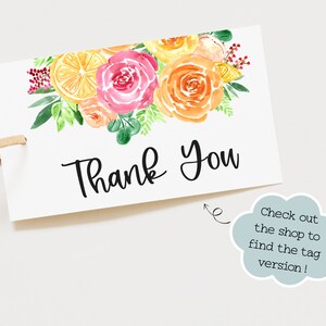 Digital Thank You Cards | Printable Thank You Cards | Floral Thank You ...