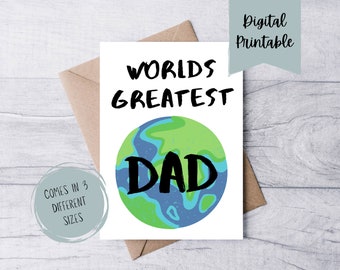 Father's Day Digital Printable Card | Best Dad Printable Card | Father's Day Digital Download Card | Father's Day Printable Cards