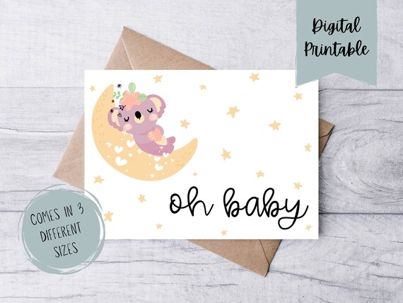 Baby Shower Digital Printable Card Baby Shower Printable - Etsy