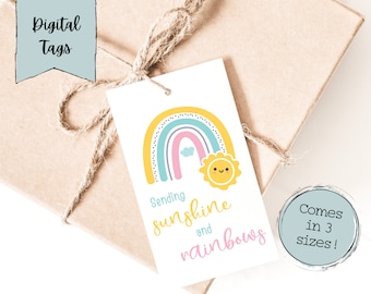 Sending Sunshine Gift Tags | Printable Sending Sunshine Tags | Sunshine Digital Gift Tags | Printable Gift Tags | Uplifting Gift Tags