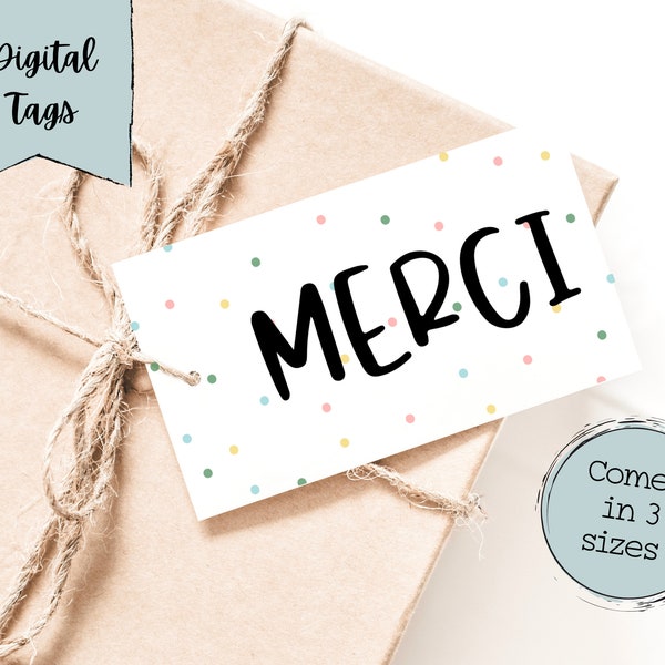 Printable Thank You Tags | Thank You Digital Tags | Thank You Favor Tags | Digital Thank You Favor Tags | Thank You Gift Tags | Merci Tag