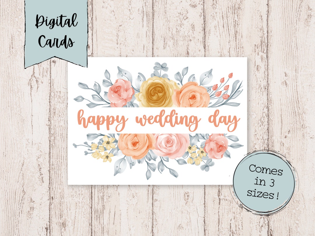 Wedding Congratulations Printable Cards Wedding Congratulations Printable Card Digital Download ...