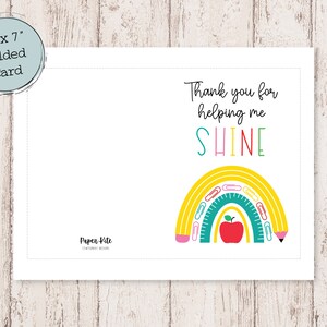 Teacher Appreciation Printable Card | Teacher Appreciation Digital Card ...