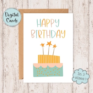 Printable Birthday Card | Digital Birthday Card | Printable Happy Birthday Card | Happy Birthday Printable Card | Greeting Card for Birthday