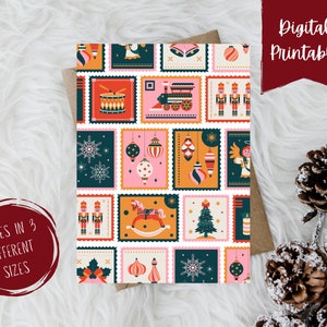 Natal de Digitas Cartão Comemorativo | Cartões de Natal em branco | Cartões de Natal em branco | Cartão de Natal para impressão | Cartão de Natal