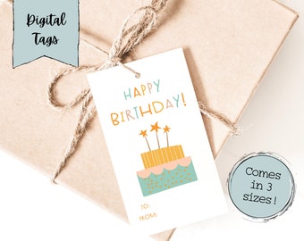 Birthday Tags Digital | Printable Birthday Tags | Birthday Digital Download Gift Tags | Party Gift Tags | Digital Birthday Gift Labels