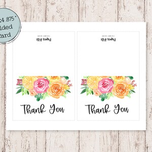 Digital Thank You Cards | Printable Thank You Cards | Floral Thank You ...