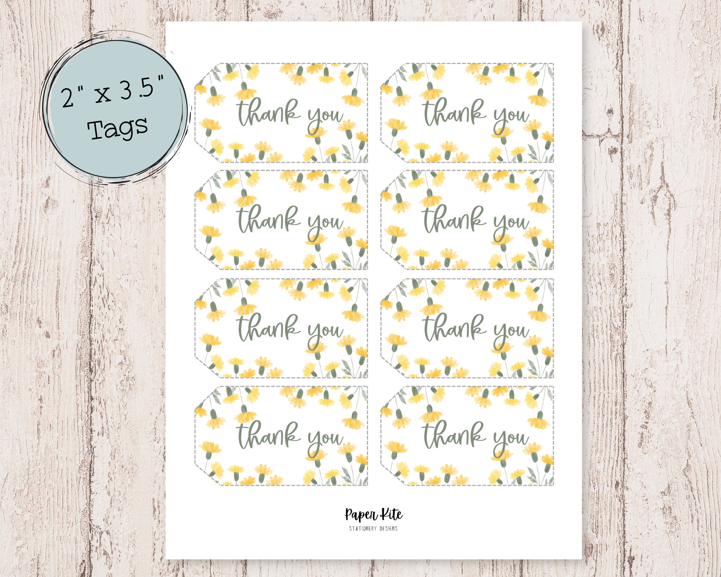 Thank You Printable Tags Digital Thank You Tags Floral Thank You