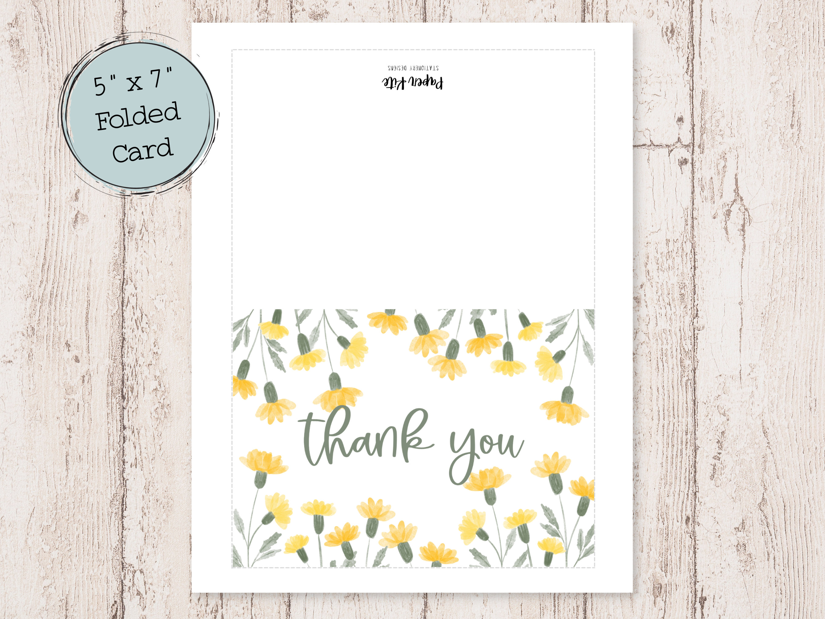 Floral Thank You Digital Printable Card | Printable Card | Digital ...