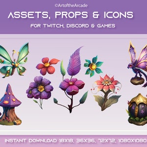 Animated Game Props en Assets Bundels - Twitch - Overlay - Cute - Pastel - Vector - Kawaii - Icon - Youtube - Discord - 2D