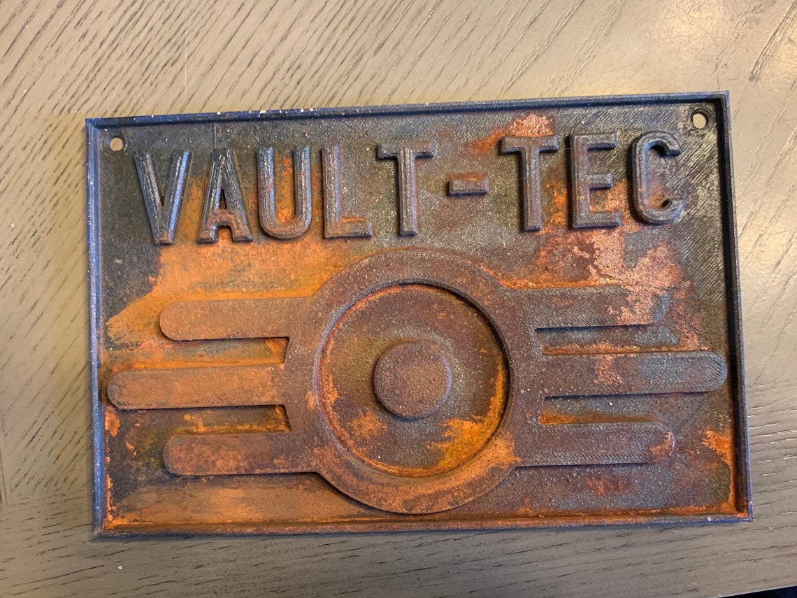 Old Rusted Vault Tec Wall Art Etsy