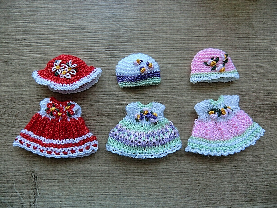 Miniature doll clothes clothing set dolls suit beanie dress Etsy