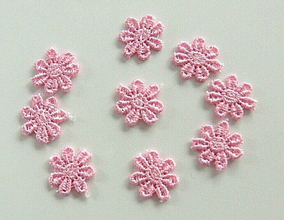 10 mini flowers small embroidered embroidery flowers 1-1.5cm scrapbooking flower rose applique deco clothing doll dress patch quilt