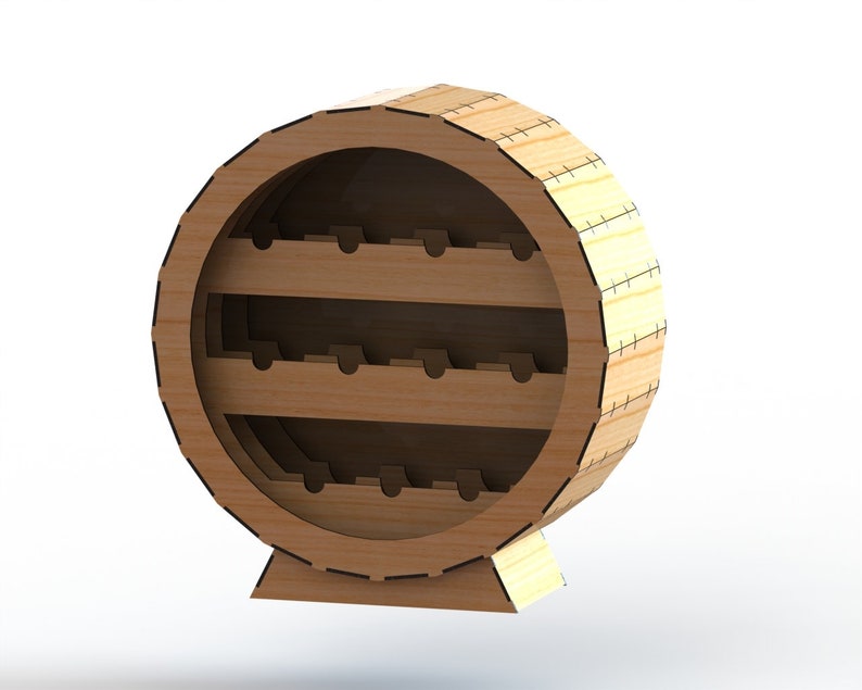 CNC Digital Download Barrel Wine Rack Holder DXFAI File Type Home Decor Furniture