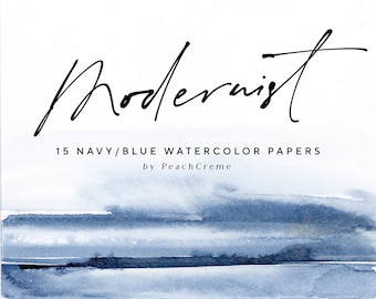 Modernist Navy Watercolor Textures, Watercolor Paper Textures, Blue Digital Paper, Navy Ocean Watercolor Backgrounds, Abstract Papers