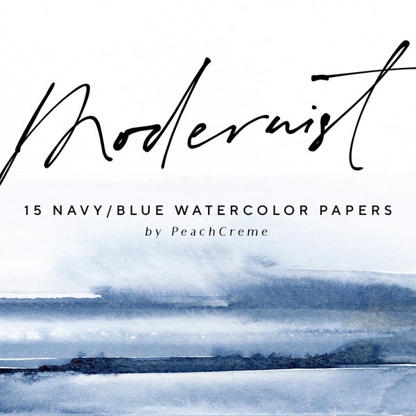 Modernist Navy Watercolor Textures, Watercolor Paper Textures, Blue Digital Paper, Navy Ocean Watercolor Backgrounds, Abstract Papers