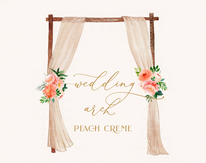 Wedding Arch Watercolor Flower Frame Wedding Clipart Boho | Etsy