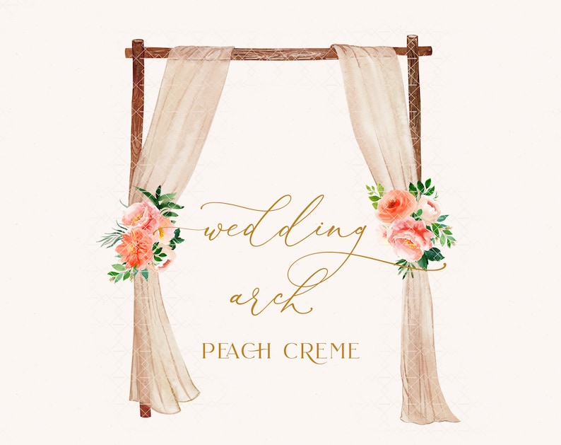 Wedding Arch Watercolor Flower Frame Wedding Clipart Boho | Etsy