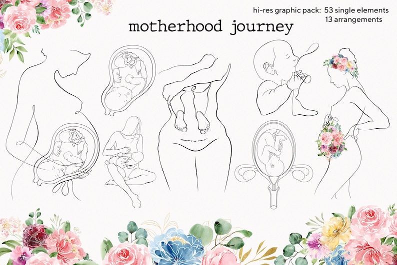Download Child Birth Clipart Postpartum Clipart Doula Clipart | Etsy