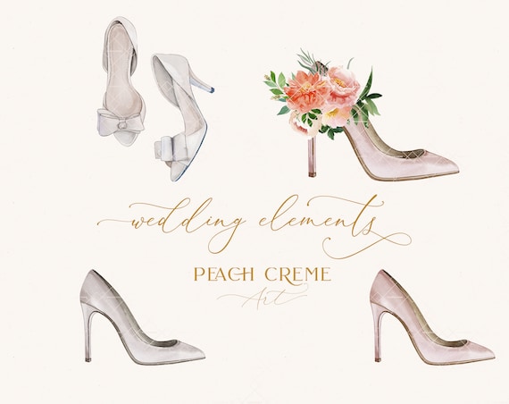 Wedding Elements Shoes Clipart Wedding Clipart Shoes Etsy