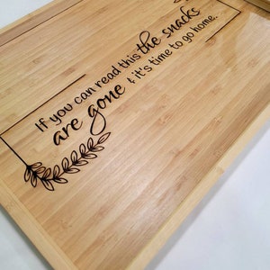 Funny bamboo serving tray, charcuterie board image 3