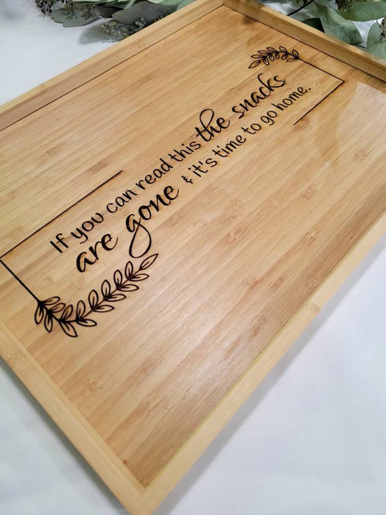 Funny bamboo serving tray, charcuterie board image 3