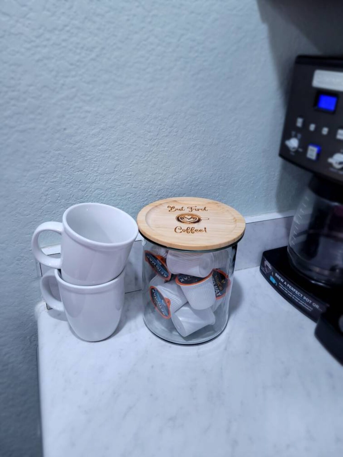 Custom Ikea Jar, Large Glass Jar With Lid, Airtight Bamboo Lid, Engrave