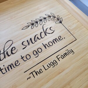 Funny bamboo serving tray, charcuterie board image 4