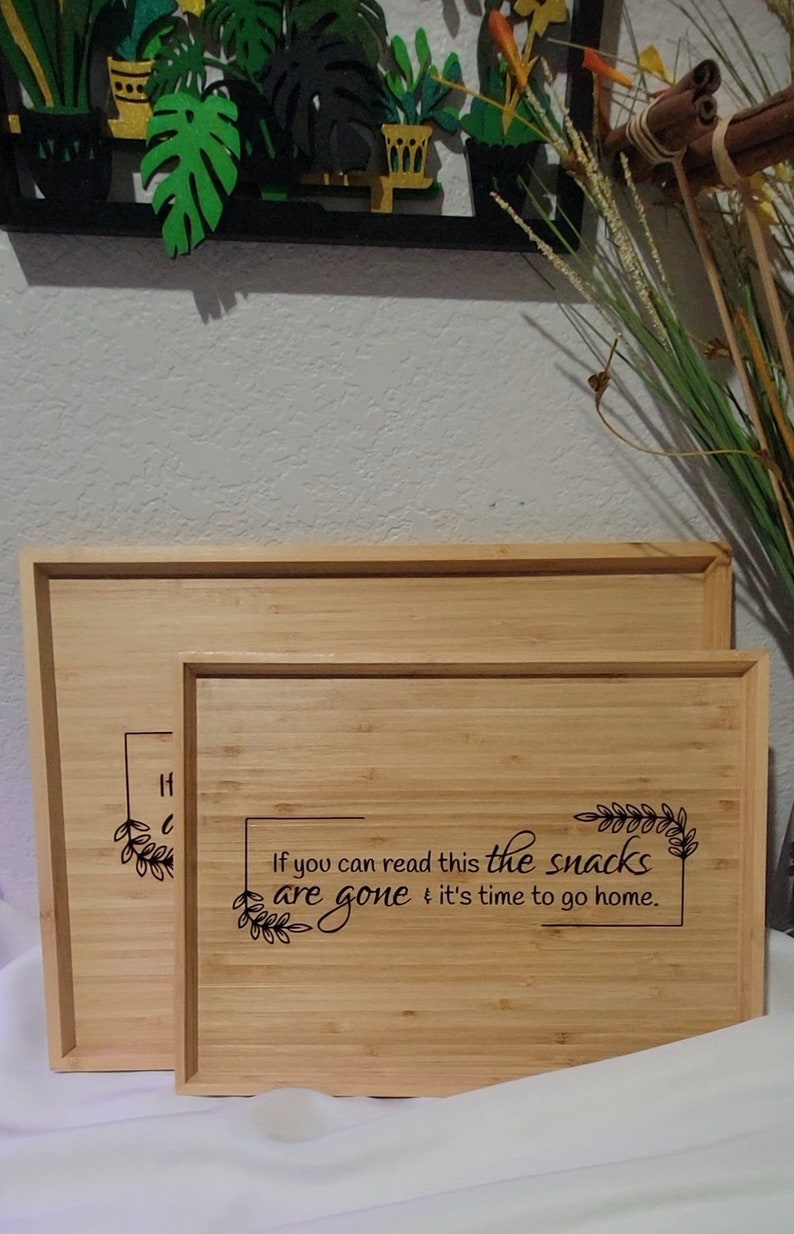 Funny bamboo serving tray, charcuterie board image 6