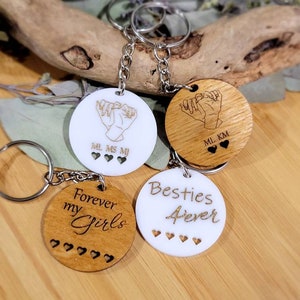 Personalize Friendship Sisters Bridesmaids Best Friend Keychains