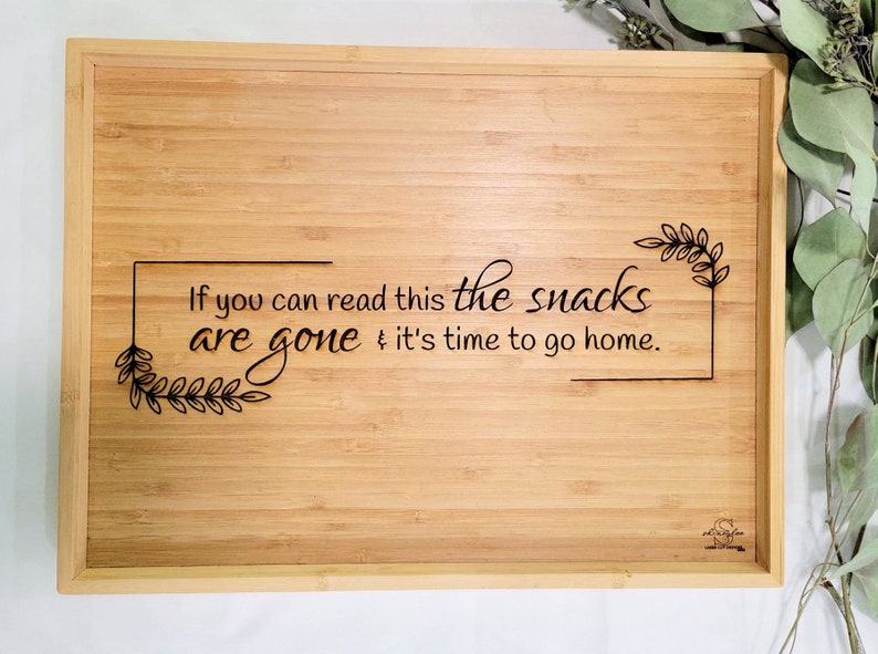 Funny bamboo serving tray, charcuterie board image 2