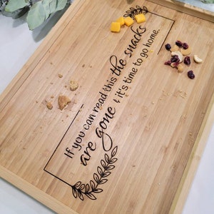 Funny bamboo serving tray, charcuterie board image 1