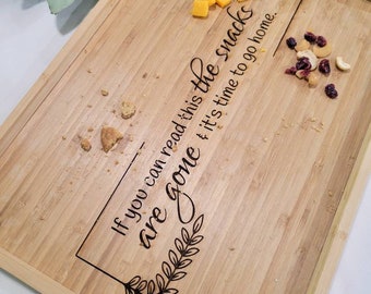 Funny bamboo serving tray, charcuterie board